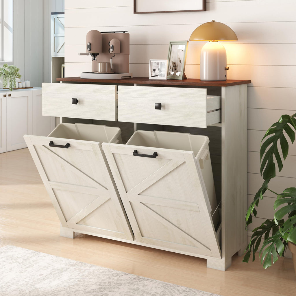 Double Tilt-Out Trash Cabinet for 2x10 Gallon Cans R293