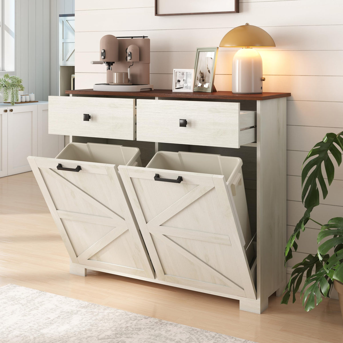 Double Tilt-Out Trash Cabinet for 2x10 Gallon Cans R293