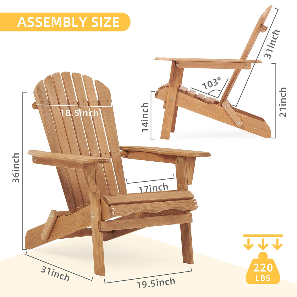 Cedar Folding Adirondack Chair Set of 2 L239106