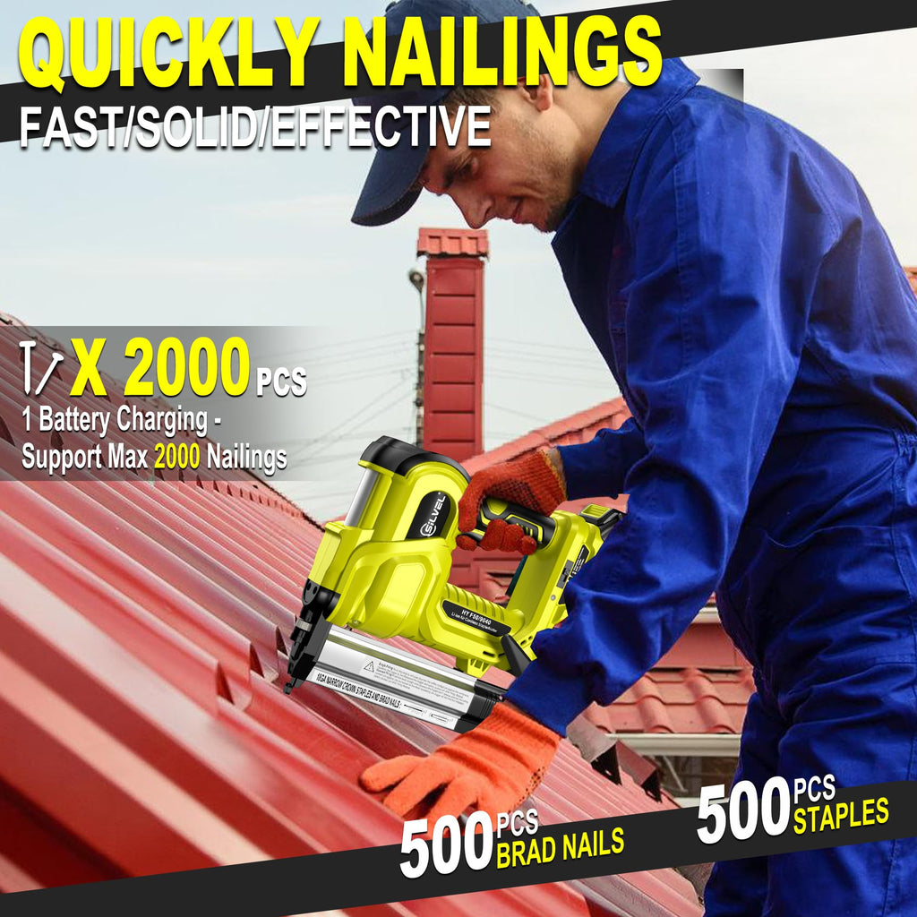 2" Cordless Brad Nailer, 2-in-1 21V Electric Brad Nailer with Battery T268