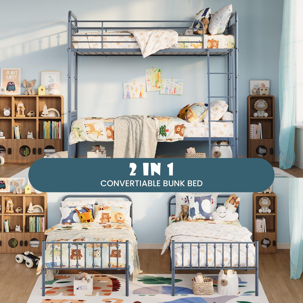 Twin Over Twin Convertible Bunk Bed X292848