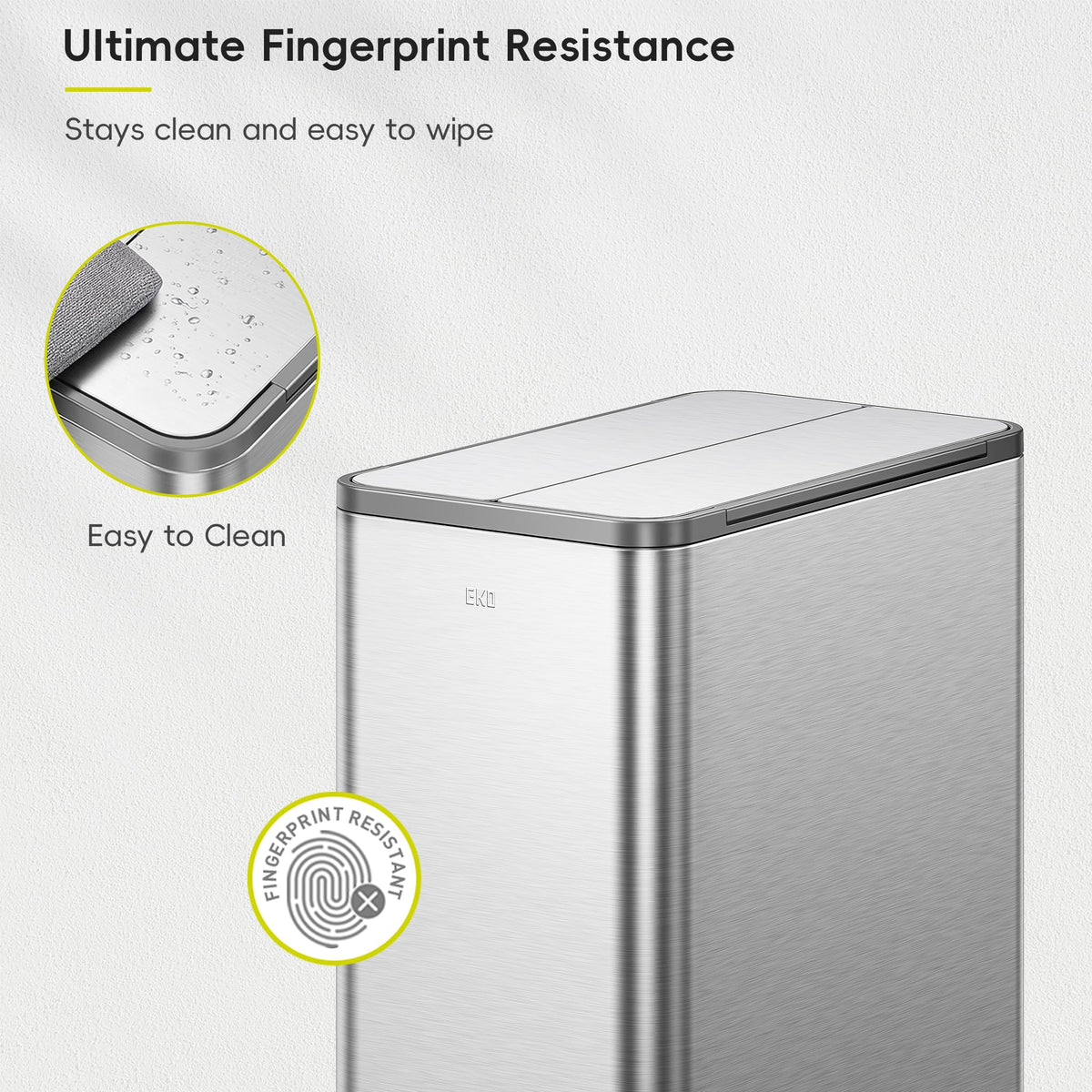50L Stainless Steel Slim Step Trash Can T50454