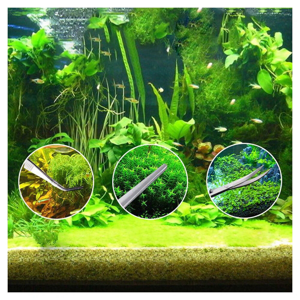 5 in 1 Aquarium Scissors Tweezers Spatula Stainless Steel Aquascaping Tools X353583