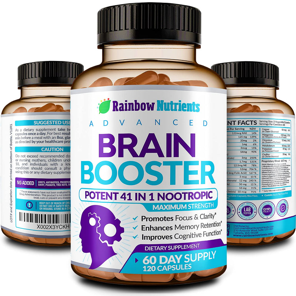 120 V Capsules Brain Support Supplement with DMAE O73377