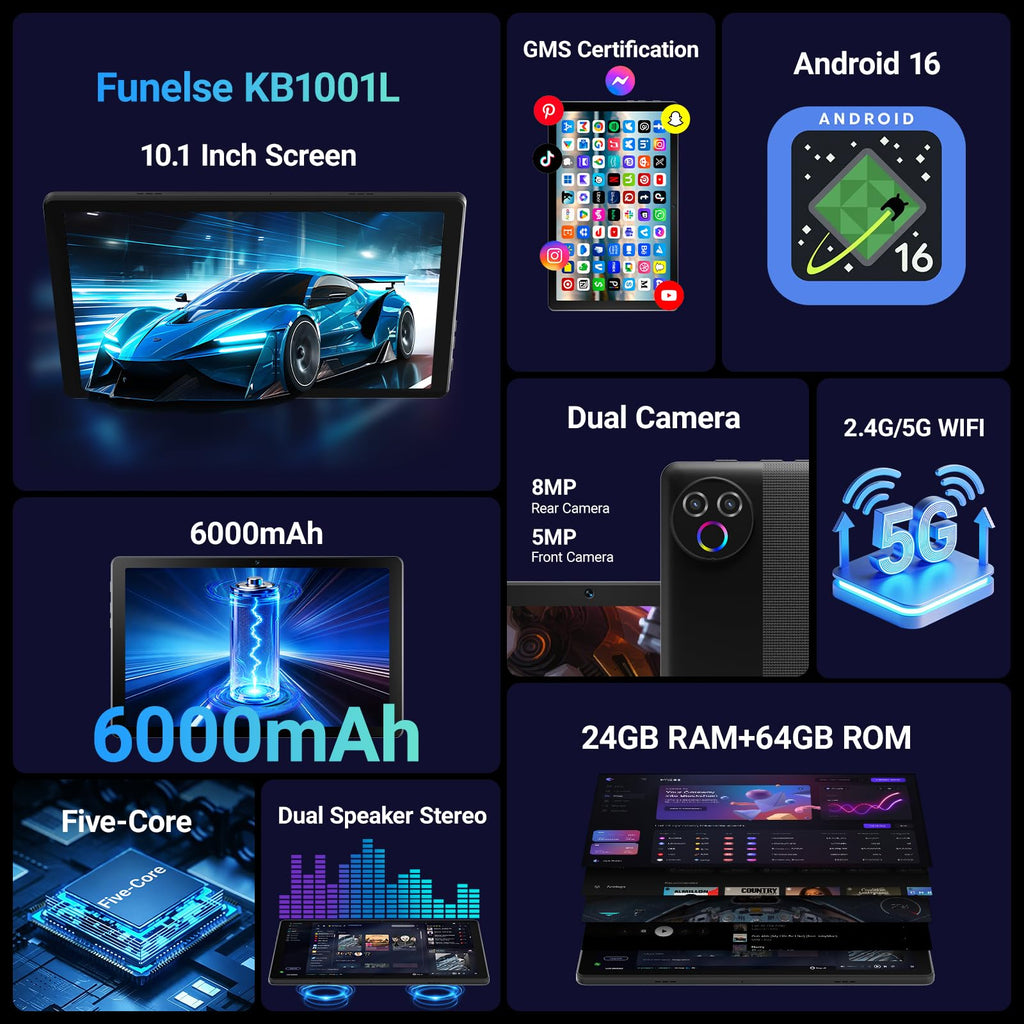 Android 16 Tablet with Keyboard Z401