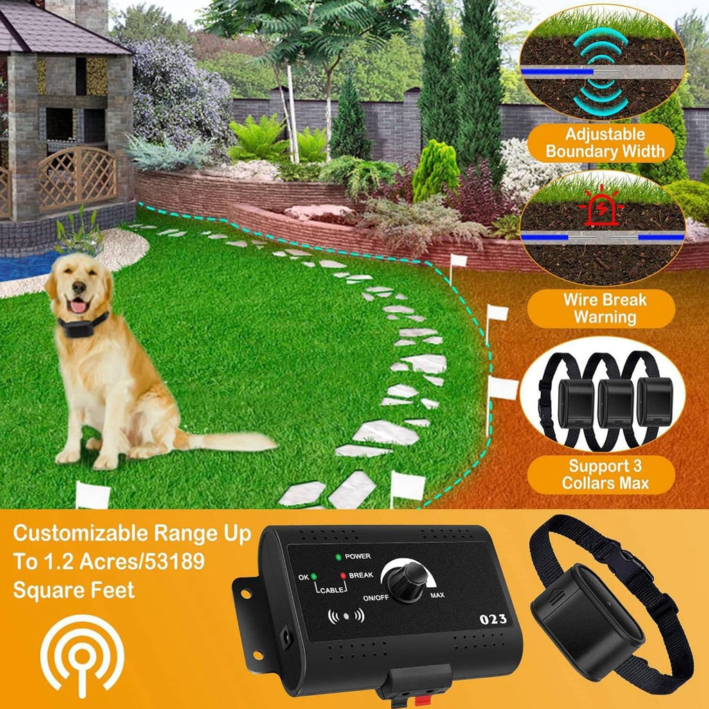 Underground Electric Dog Fence, In-Ground Pet Containment System, Waterproof Training Collar H37945