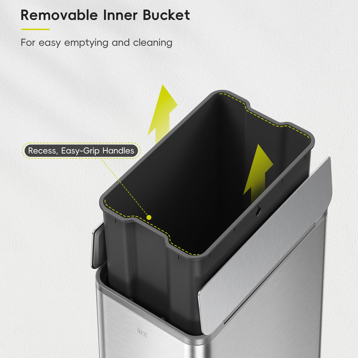 50L Stainless Steel Slim Step Trash Can T50454