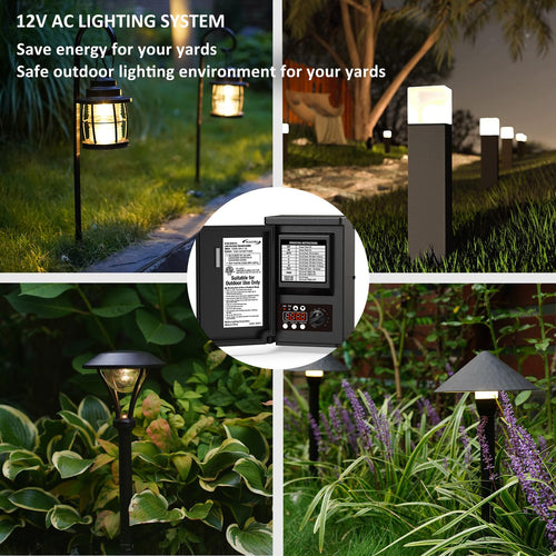 200W Low Voltage Landscape Transformer with Photo Sensor Timer L97069