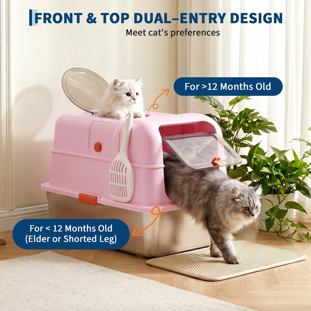 Fully Enclosed Stainless Steel Cat Litter Box with Lid R141900