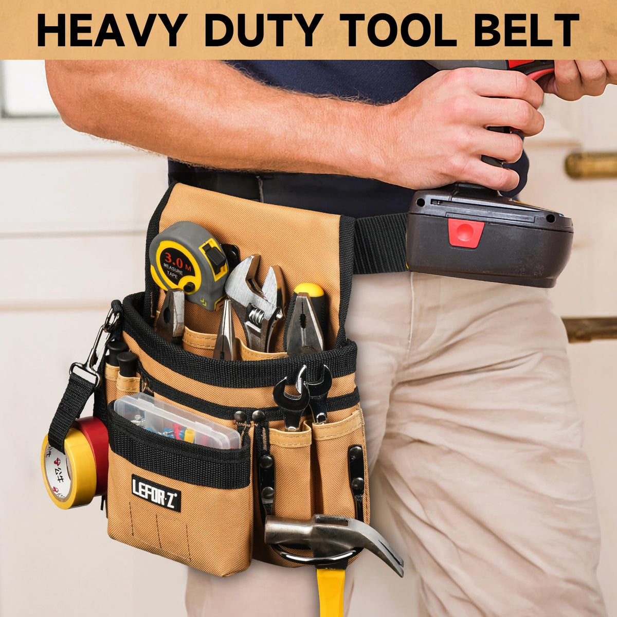 Tool Belt with Magnetic Tool Pouch Y1036
