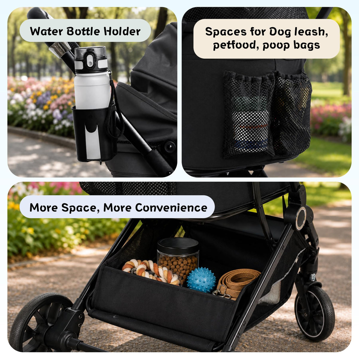 3-in-1 Pet Stroller Black Q6062