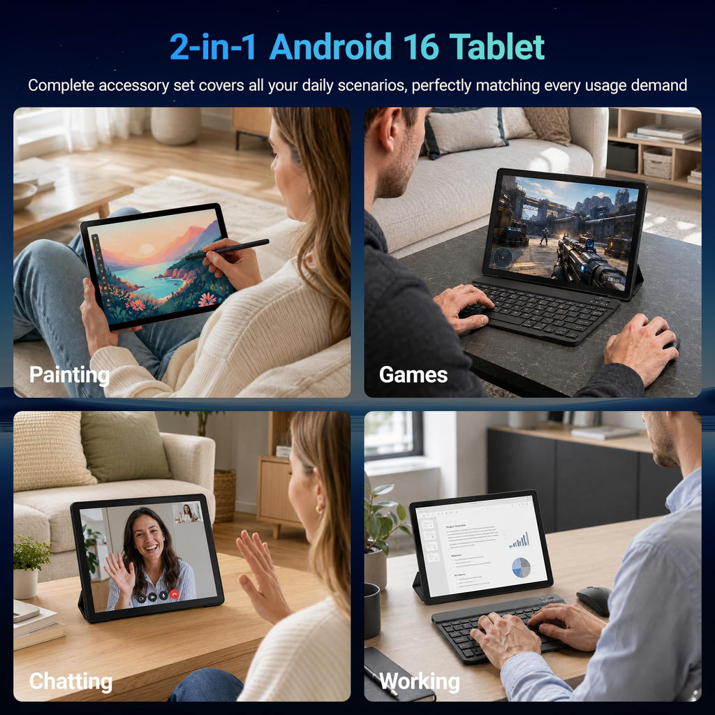 Android 16 Tablet with Keyboard Z401