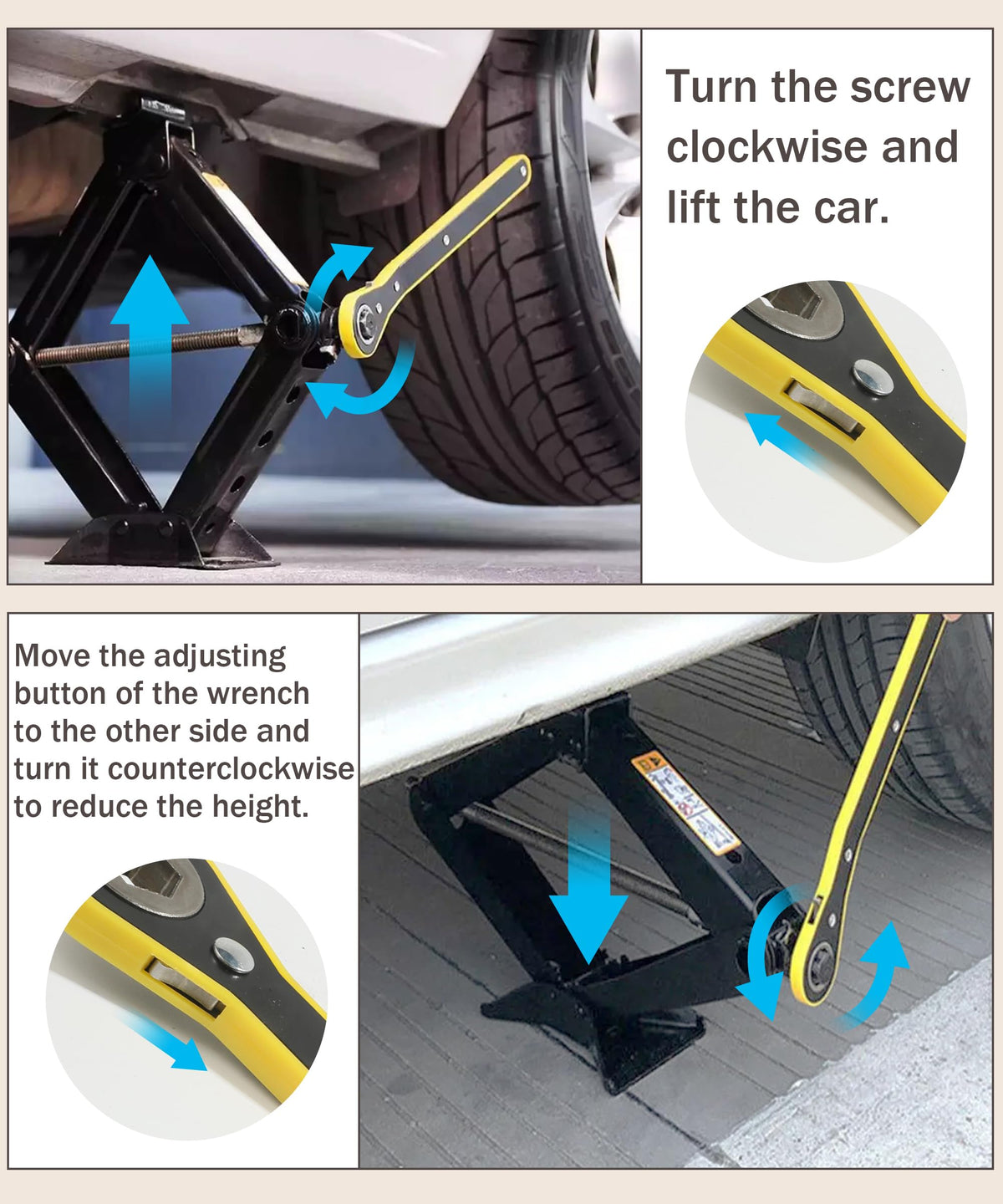 2 Ton Scissor Jack Lift with Lug Wrench R16513