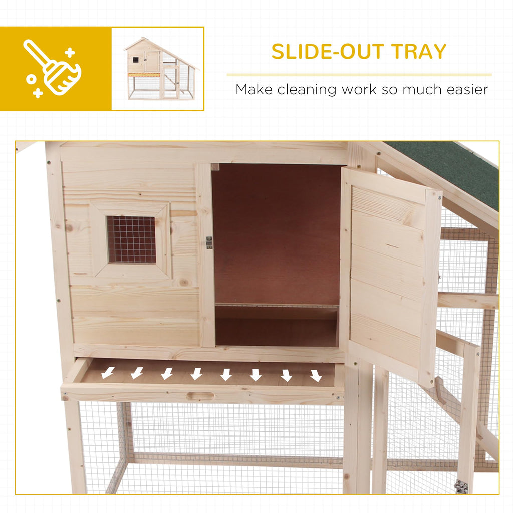 55" 2-Tier Wooden Rabbit Hutch with Ramp S635641
