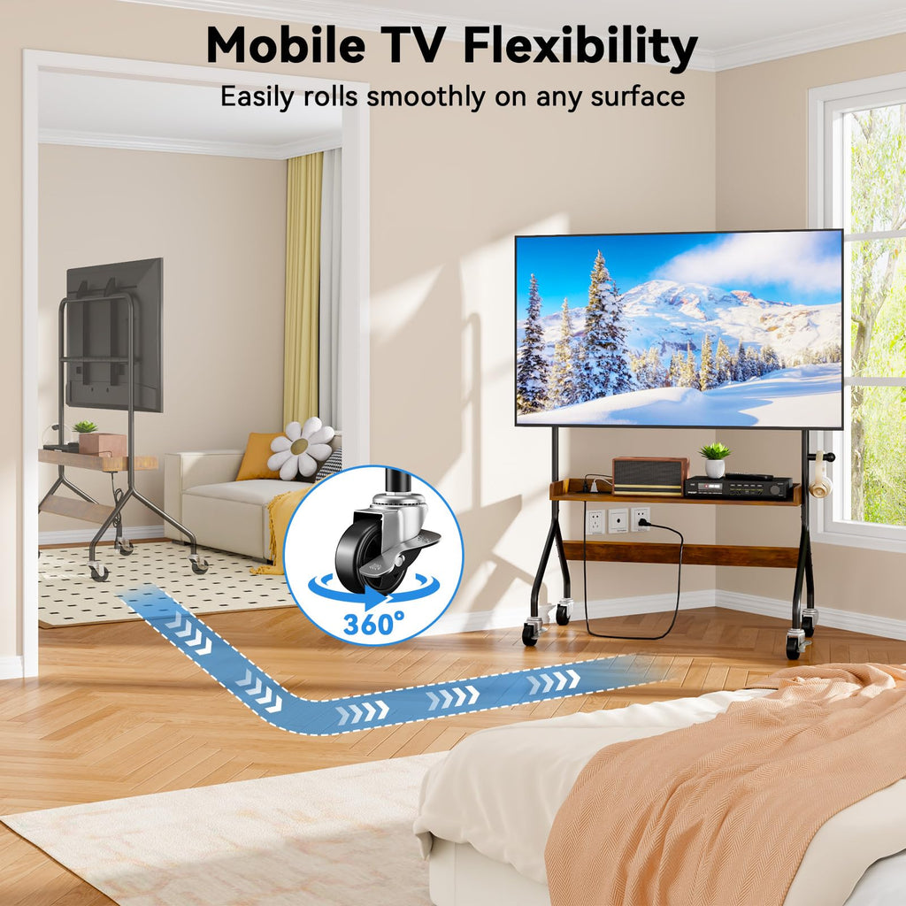 Rolling TV Stand with Power Outlet for 32-75 Inch TV Z982861