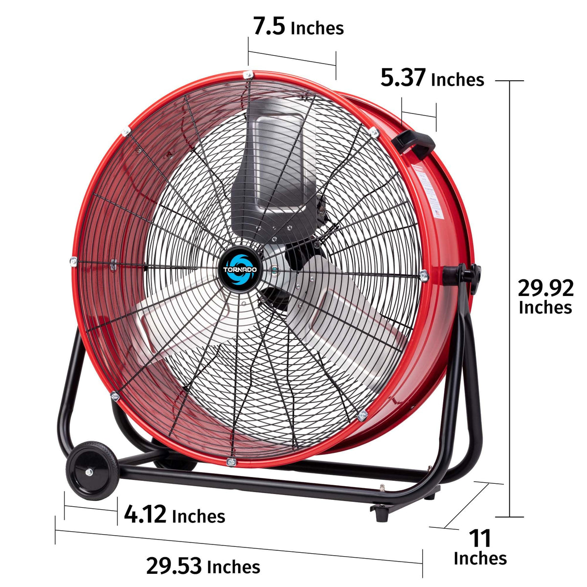24 Inch High Velocity 3 Speed Metal Drum Fan V2293