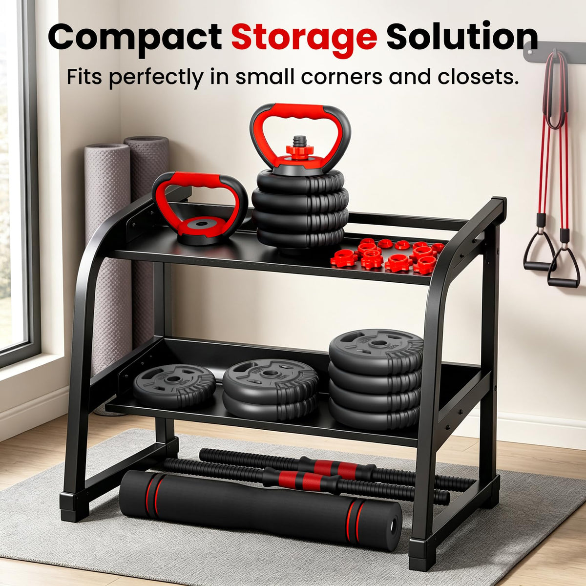 Adjustable Dumbbell Set 22/33/45/70/90lb Free Weight Set with Connector W816