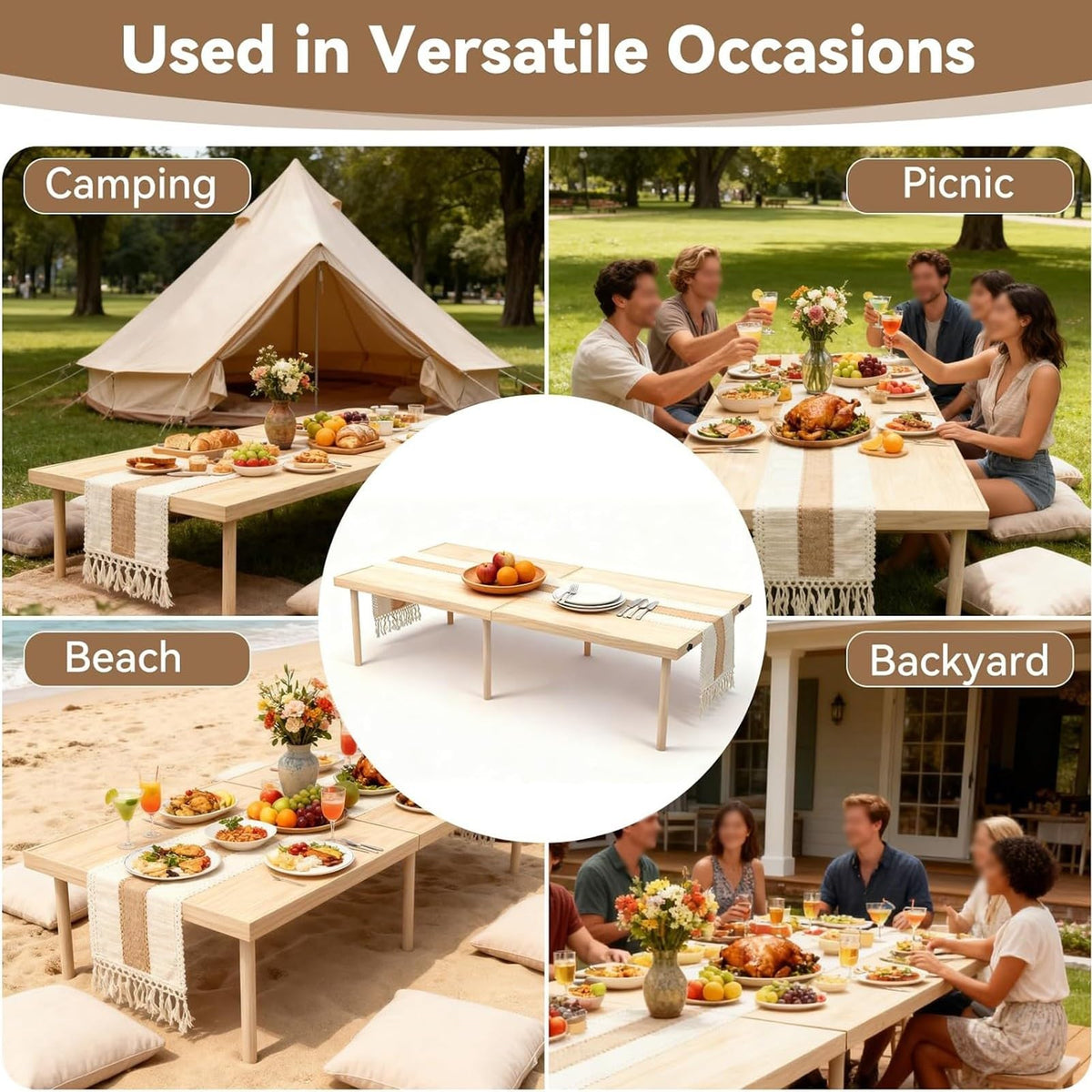Wood Low Folding Picnic Table Z23417