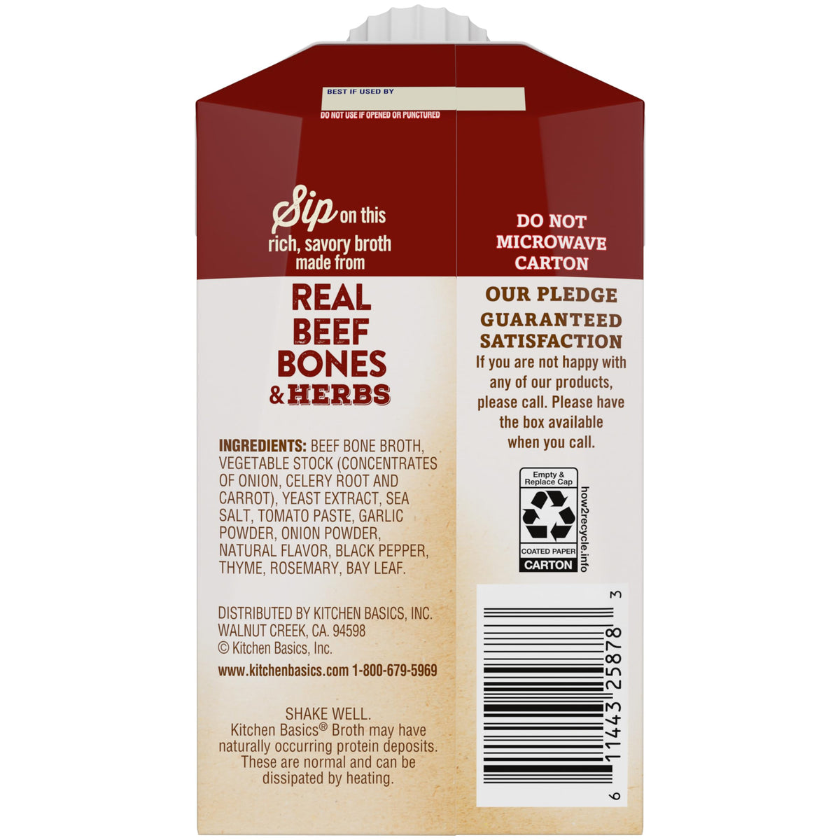 Beef Bone Broth 8.25 oz Carton Pack of 12 K750