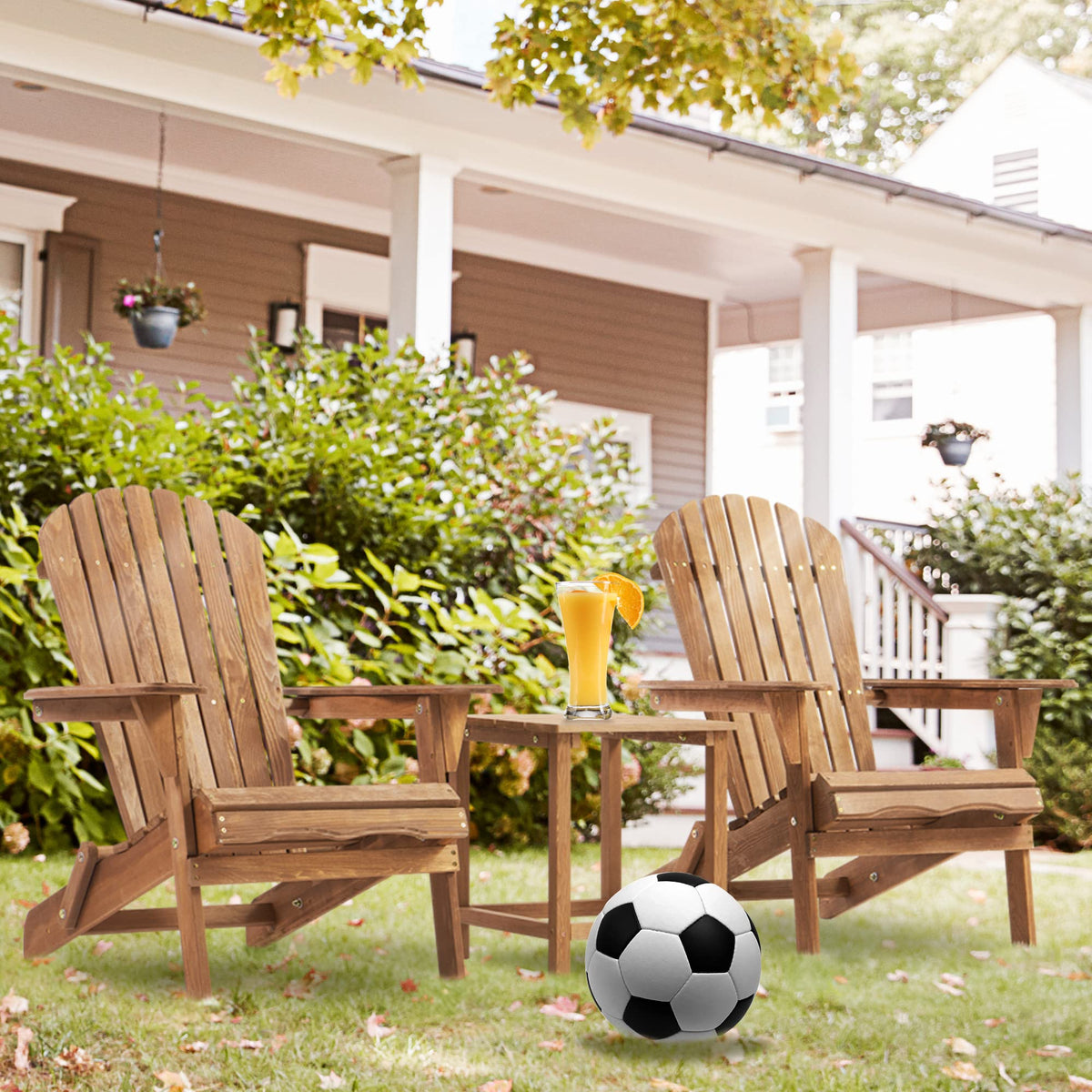 Cedar Folding Adirondack Chair Set of 2 L239106