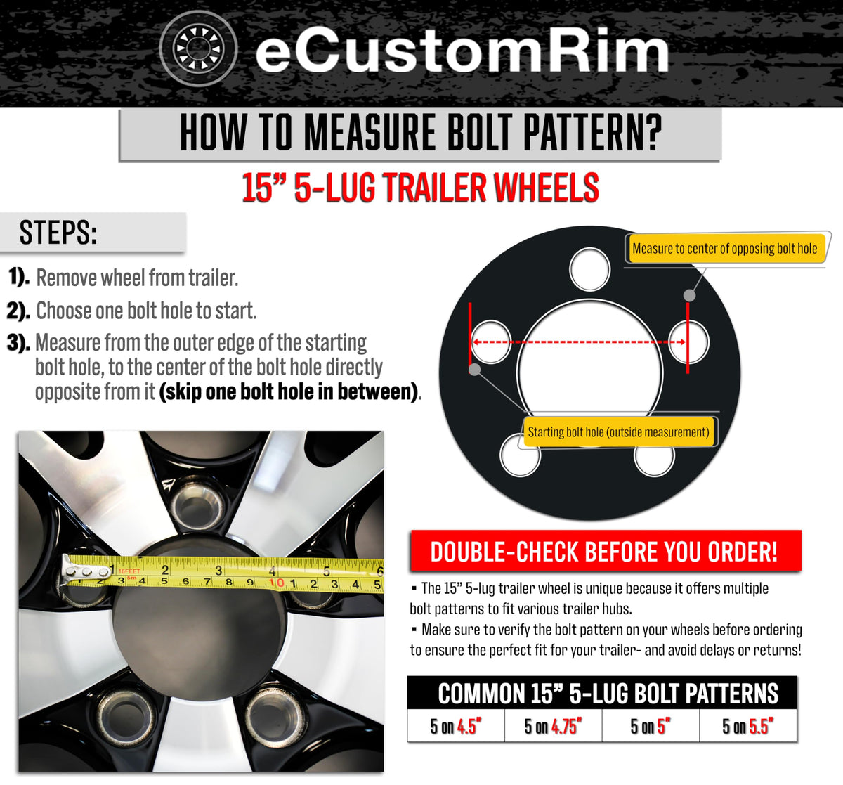 2-Pack 12 Inch Trailer Tire Rim Assembly A7576