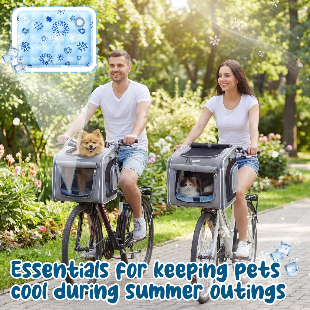 Dog Bike Basket for Small Dogs up to 8 kg, Gray Y408