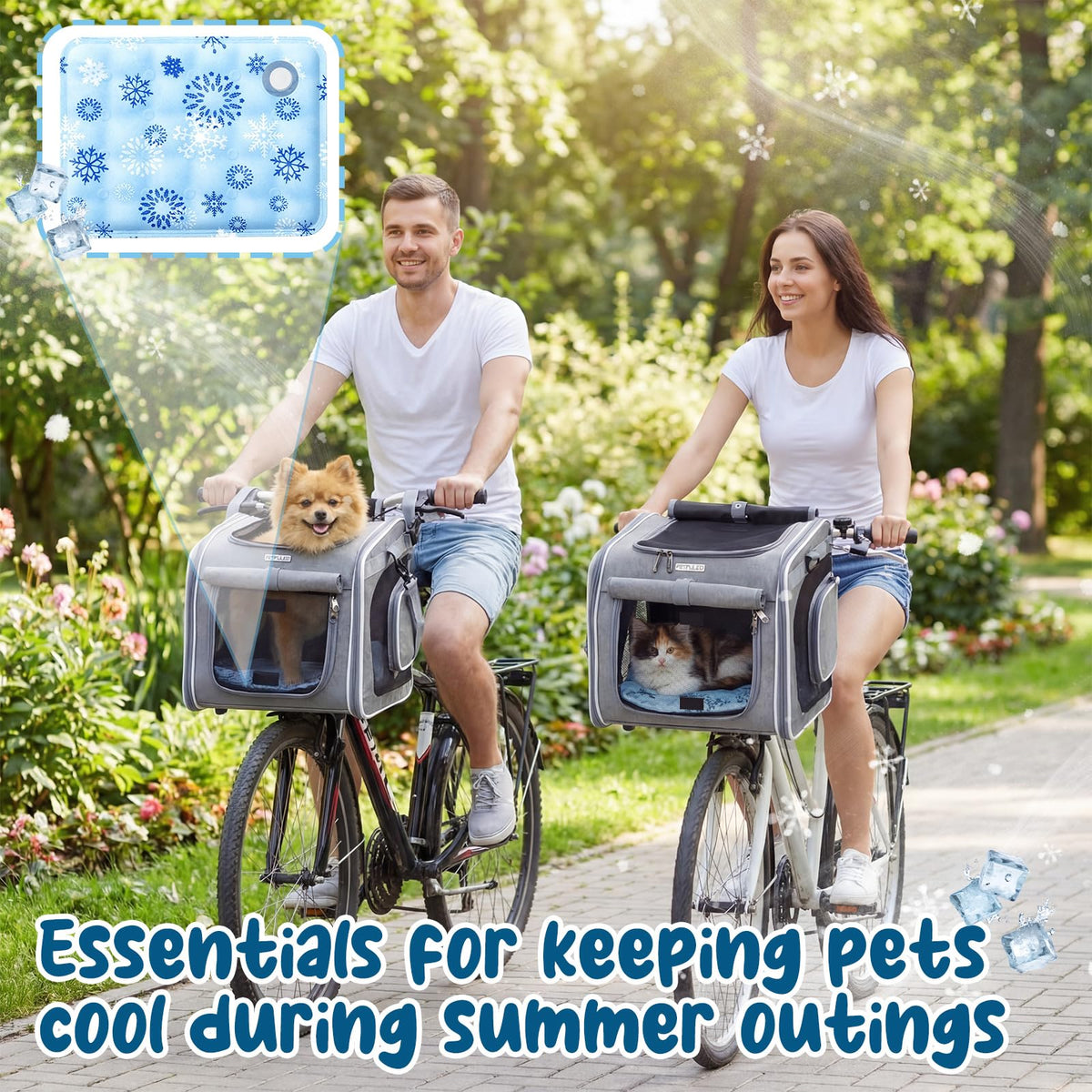 Dog Bike Basket for Small Dogs up to 8 kg, Gray Y408
