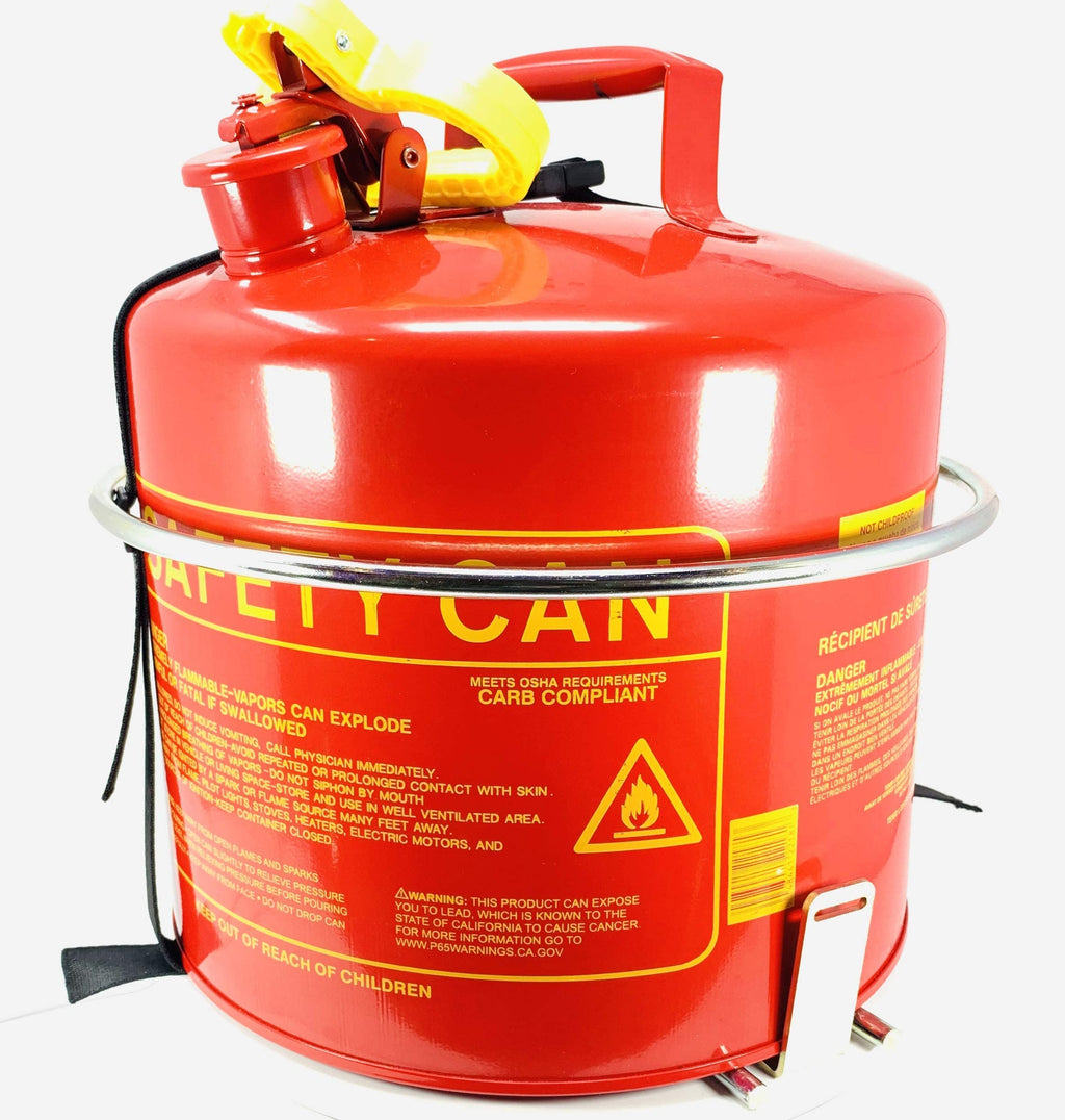 5 Gallon Round Gas Can Holder with Locking Trailer Rack Mount Bracket Kit V26619