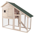 55" 2-Tier Wooden Rabbit Hutch with Ramp S635641