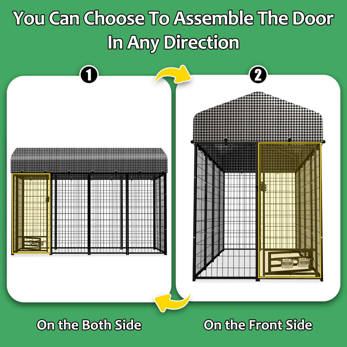 8x4x6 FT Outdoor Dog Kennel with Roof Cover N457253
