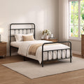 Twin Size Metal Bed Frame with Headboard and Footboard W9545