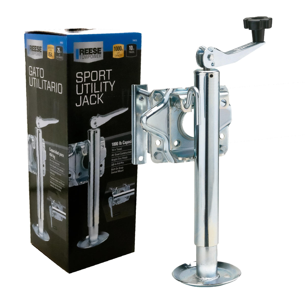 Round Trailer Jack Side Mount 1,000 lbs. Lift Capacity D29304