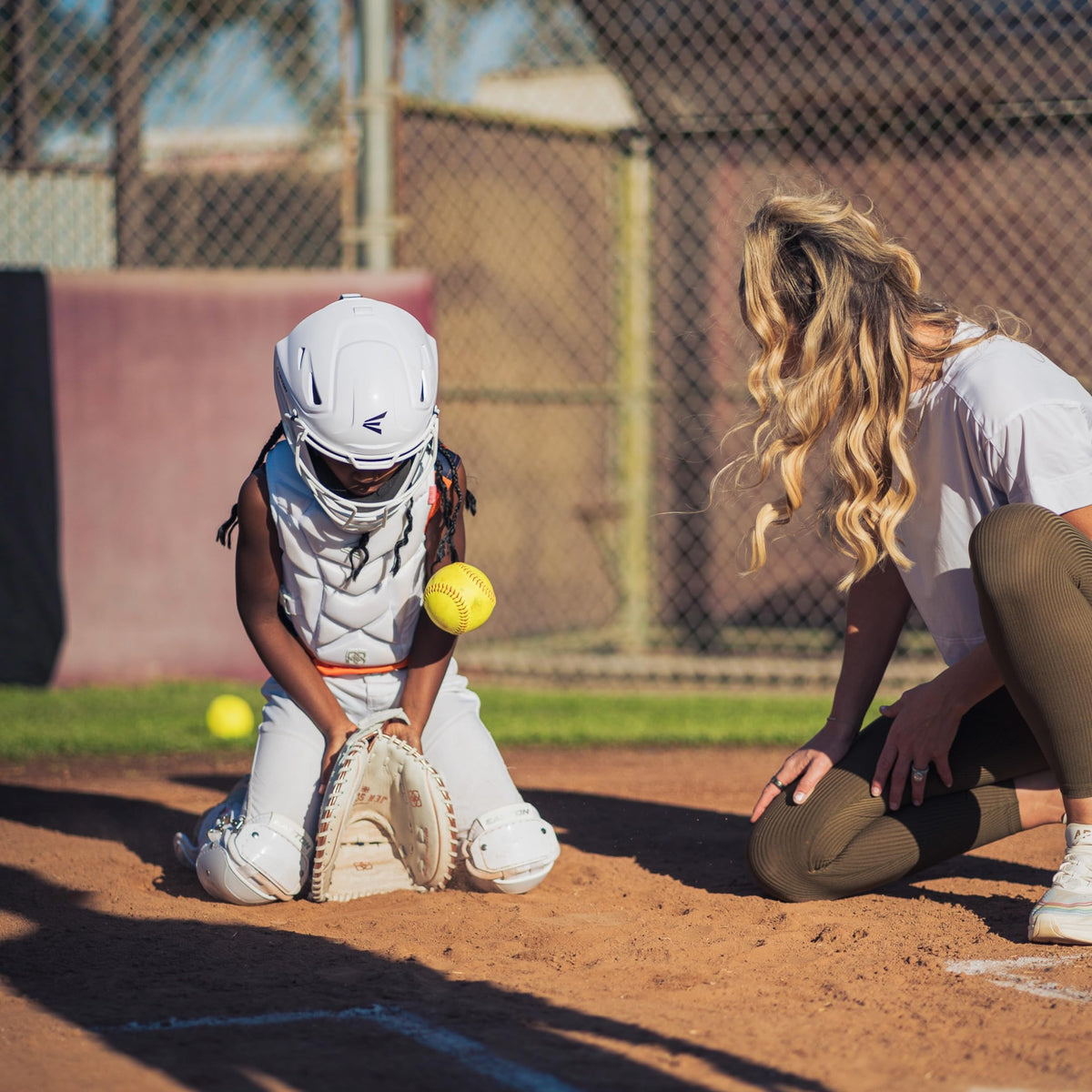 Youth Softball Catcher's Set with Helmet, Leg Guards & Chest Protector P623