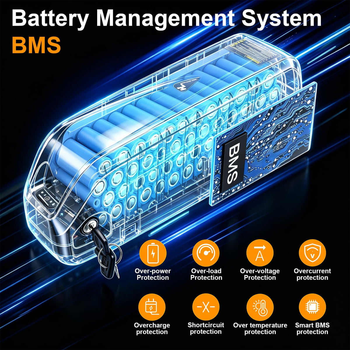 48V 13Ah Lithium Battery with 40A BMS Q1016