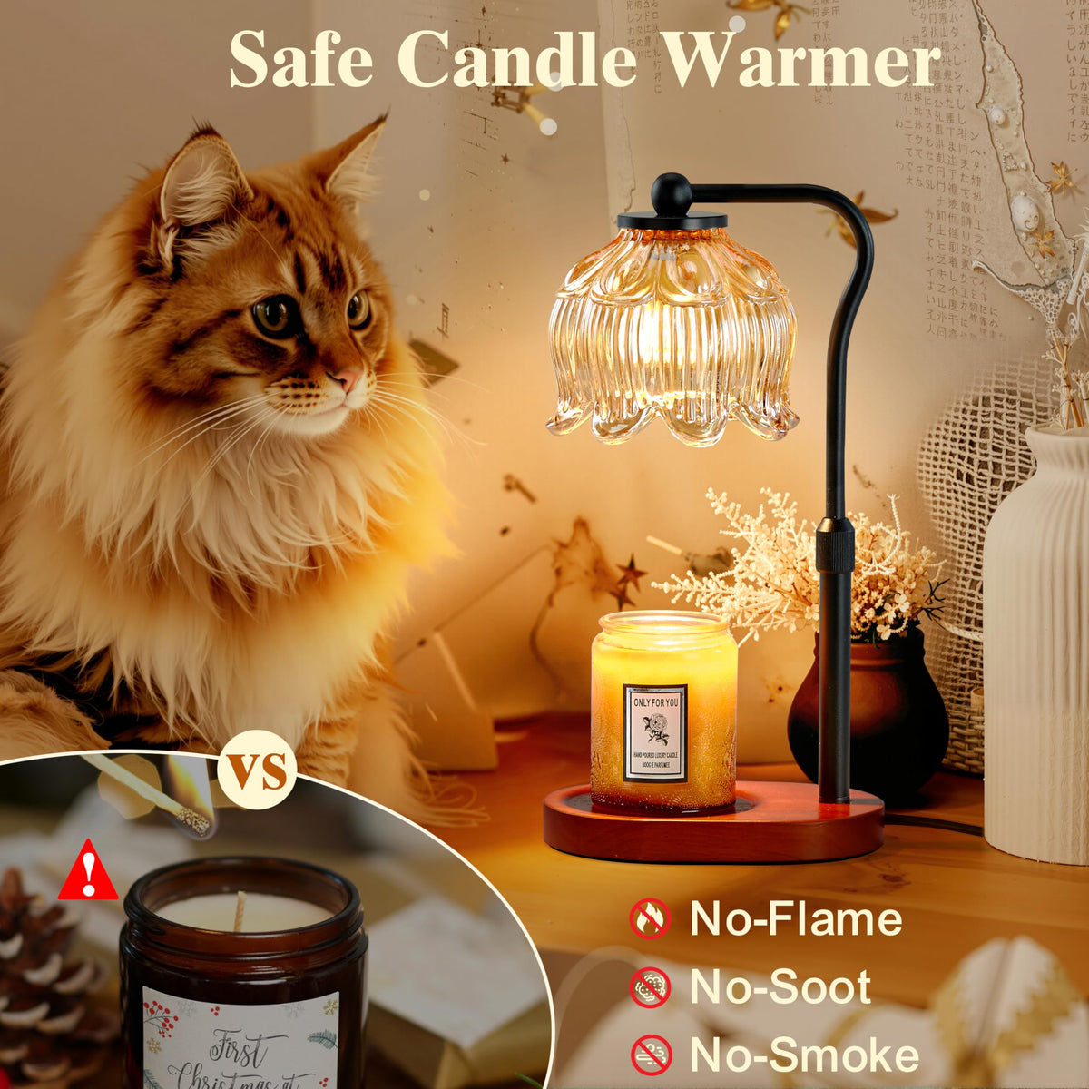 Candle Warmer Lamp with Timer & Stepless Dimming G7623