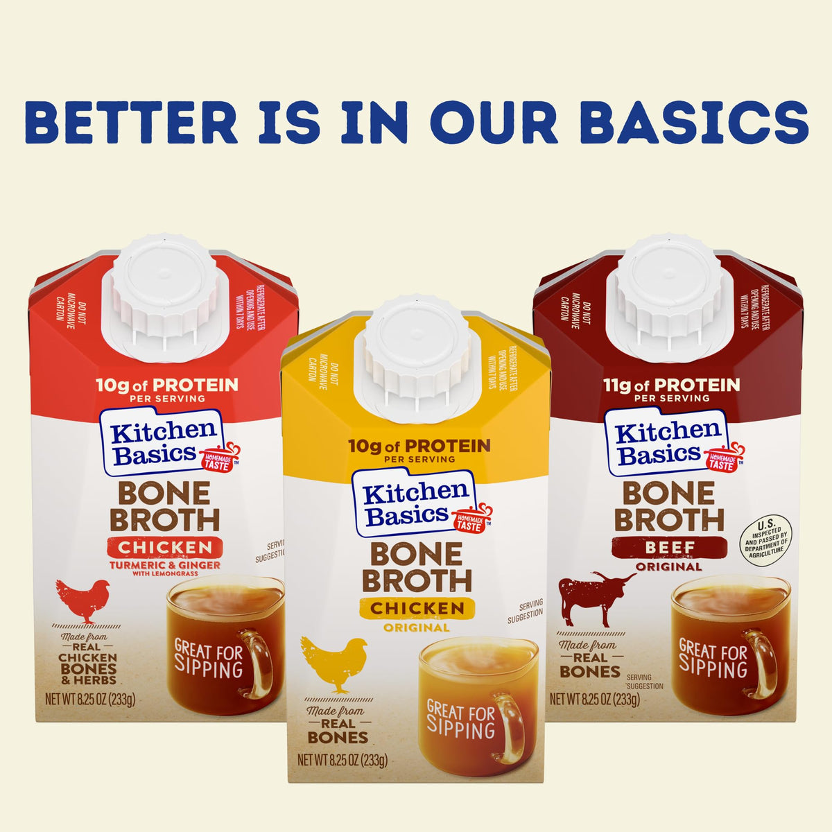 Beef Bone Broth 8.25 oz Carton Pack of 12 K750