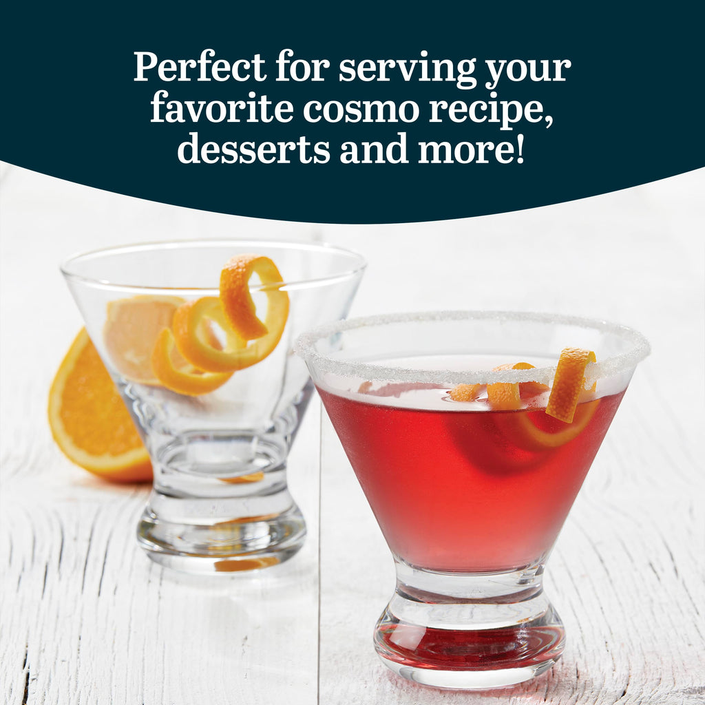 8.25 Oz Dishwasher Safe Stemless Martini Glasses Set of 4 V219