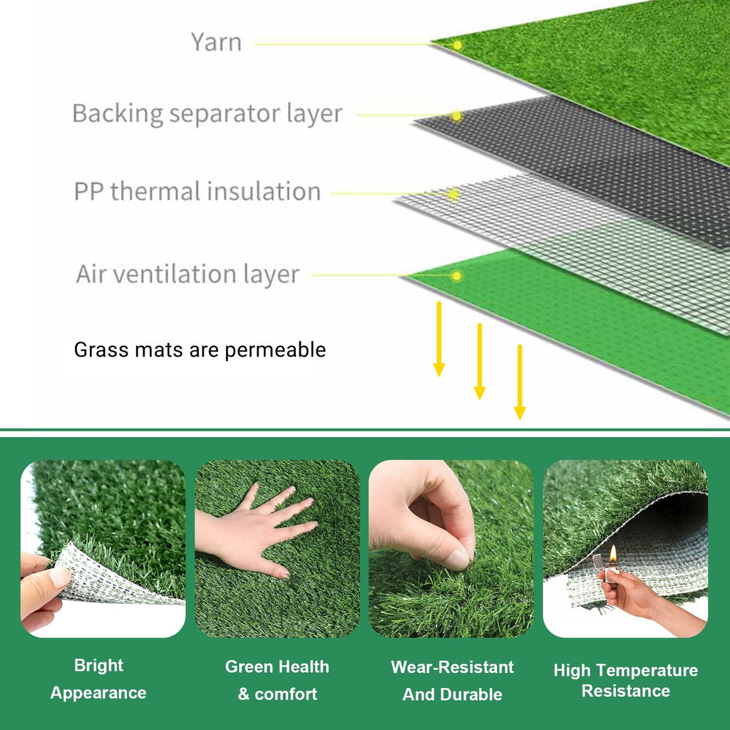 Portable Dog Grass Pad with Tray & 2 Replacement Grass Pads J319