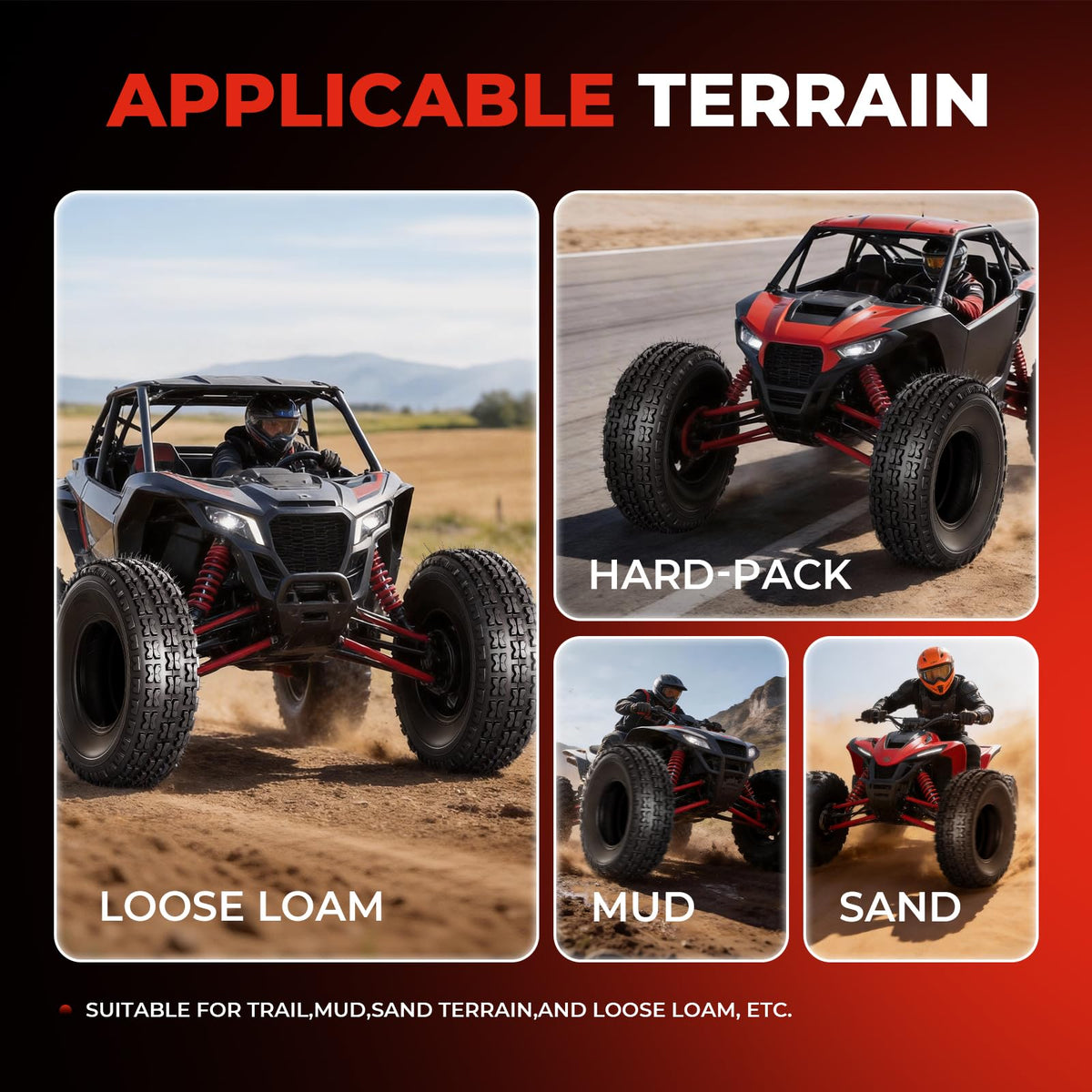 Set of 2 19x7-8 ATV UTV Tires N422