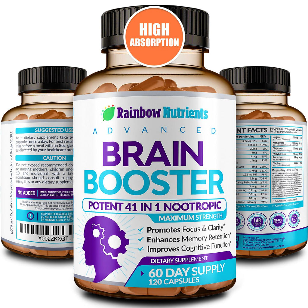 120 V Capsules Brain Support Supplement with DMAE O73377