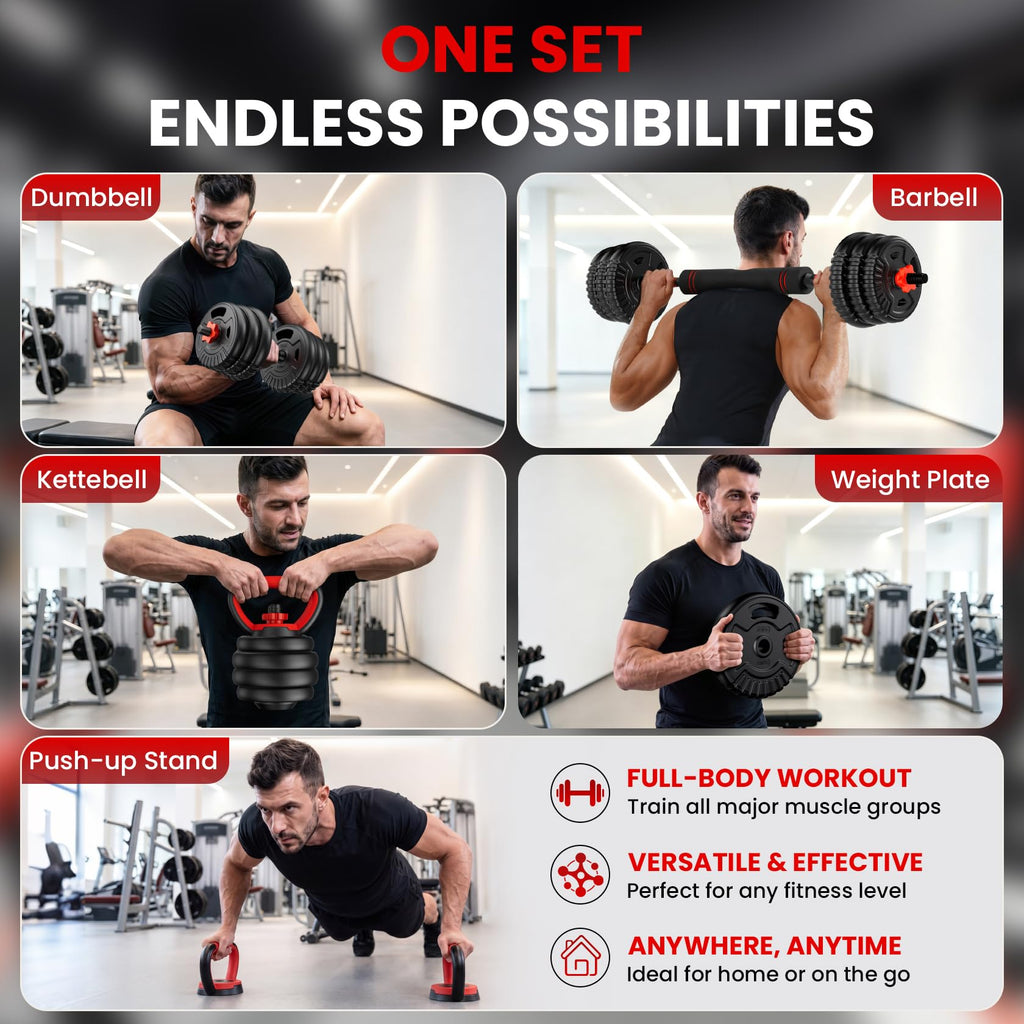Adjustable Dumbbell Set 22/33/45/70/90lb Free Weight Set with Connector W816