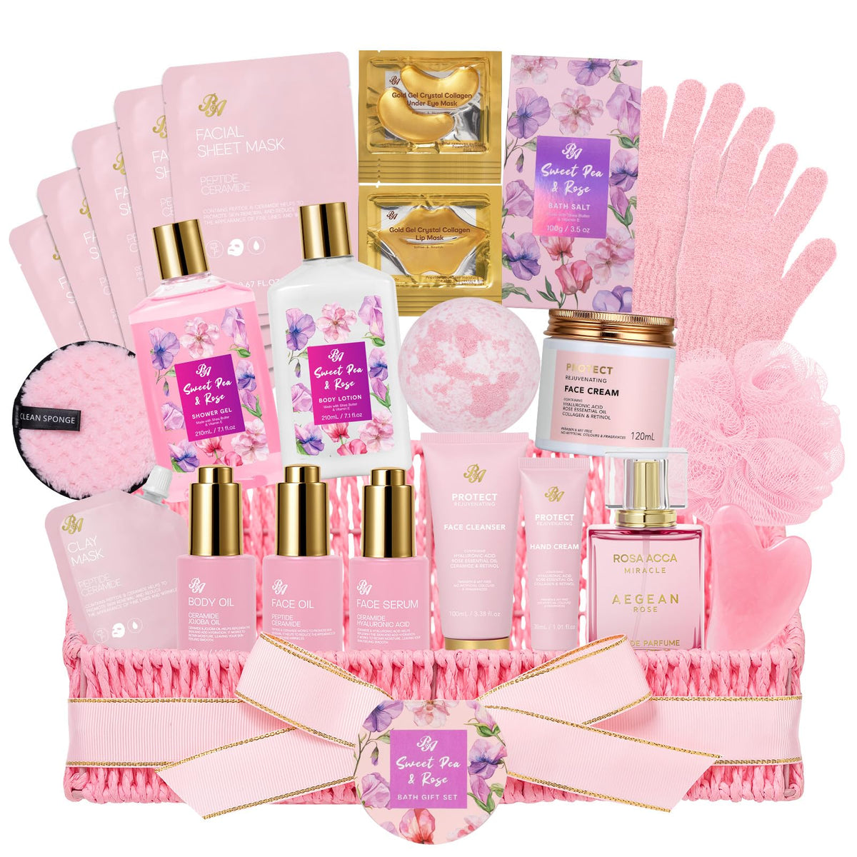 32 Pcs Rose Spa Skin Care Set H4649