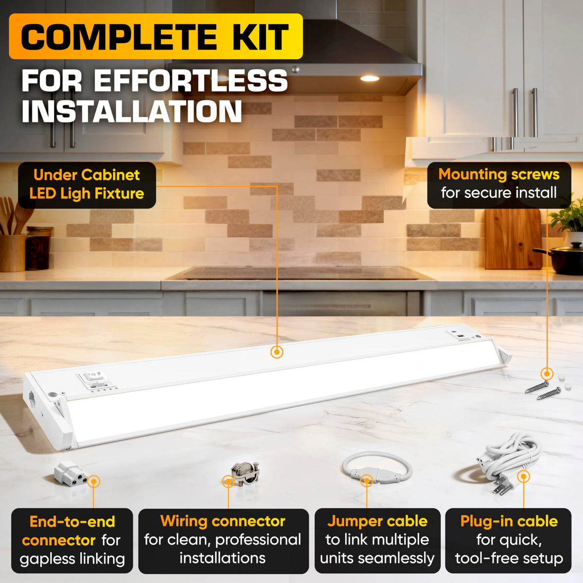 LED Under Cabinet Lighting 24 Inch White A4744