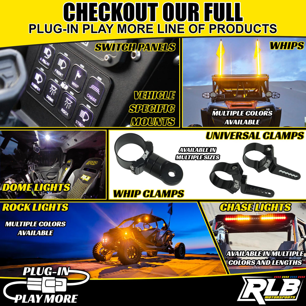 1.875" Whip Light Flag or Roll Bar Mount UTV Accessories E8876