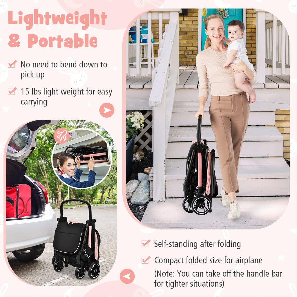 Lightweight Compact Baby Stroller with Canopy and Storage Basket F570