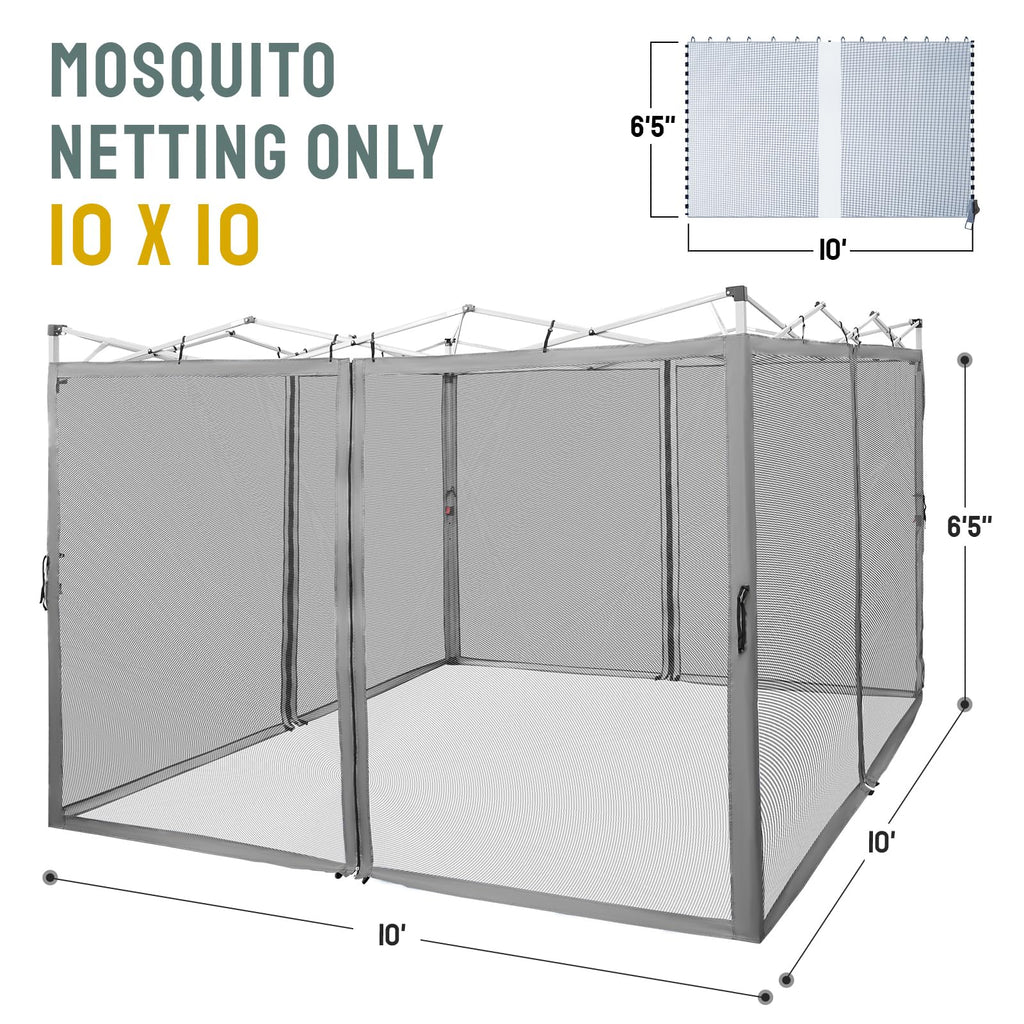 Gazebo Replacement Mosquito Netting 10 x 10ft Grey B51057