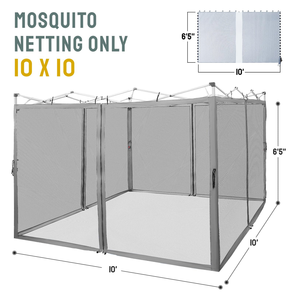Gazebo Replacement Mosquito Netting 10 x 10ft Grey B51057