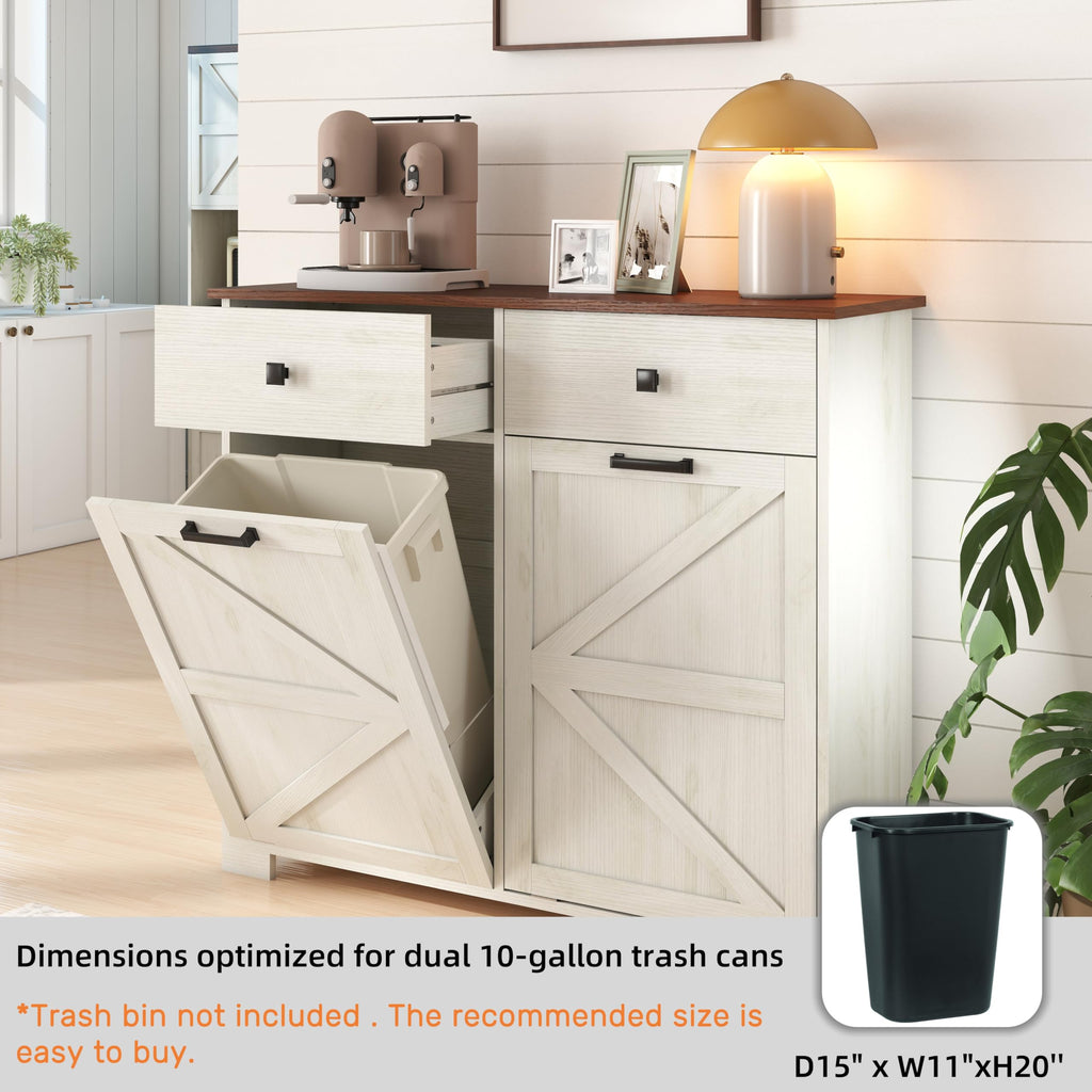 Double Tilt-Out Trash Cabinet for 2x10 Gallon Cans R293