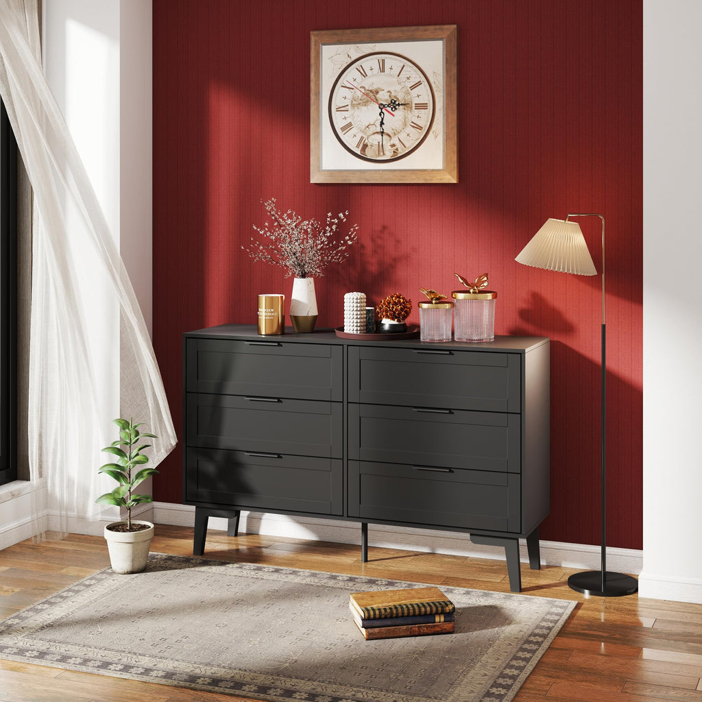 Black 6 Drawer Dresser Z6542