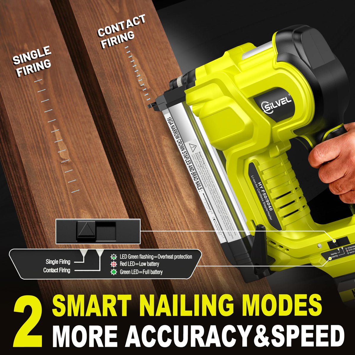 2" Cordless Brad Nailer, 2-in-1 21V Electric Brad Nailer with Battery T268